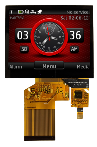 3.5” TFT, High Brightness, Wide Temperature, 320 X 240 Resolution with CTP